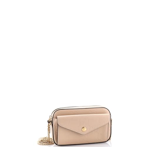 Pre-Loved Front Pocket Chain Shoulder Bag Jumbo GG Embossed Leather Super Mini, Neutral2