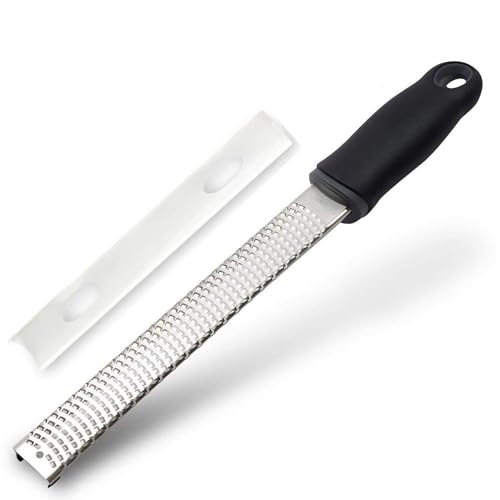 Image of Baskety Stainless Steel Zester Grater Handheld for Lemon, Cheese, Ginger, Garlic, Vegetables & Fruits - 1 Piece (Black)