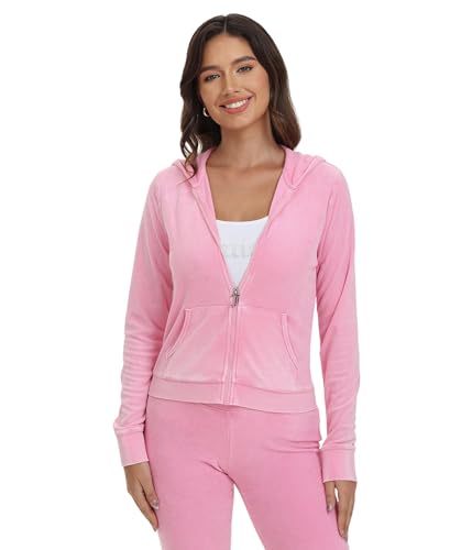 Juicy Couture womens Garment Washed Heritage Kangaroo Pocket Track
