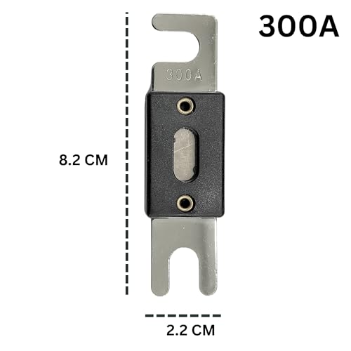 Image of KMH 300A ANL Fuse Kit Nickel Blade Plated Fork Fuses | Car Audio & Video Circuit Breaker Protection | Electronic System Fuse Holder for Safe Power Distribution, Pack of 5