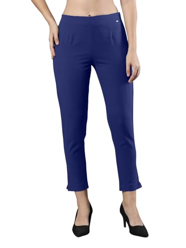 Image of Femmora Comfortable Fit Solid Straight Pant, Breathable Cotton Fabric with Side Zip Button Closure, for Women, Pack of 1