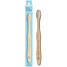 Kids Biodegradable and Eco-Friendly Bamboo Toothbrush - BPA Free Soft Bristle - Dentist-Approved and All-Natural with "Brush Smile Repeat" Etched on Handles by Plus Ultra