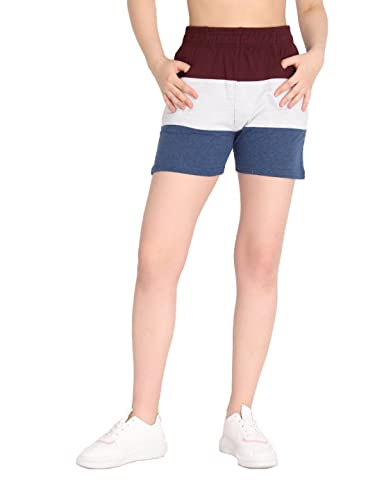 Image of CHKOKKO Women's Regular Cotton Regular Fit Plain Shorts for Women