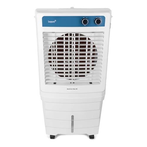 Image of Livpure Aerofrost Neo 90L Desert Air Cooler, White, Adjustable Speed, Ice Chamber, 5 Castor Wheels, Water Level Indicator, Works on Inverter