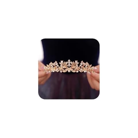 JWICOS Wedding Crowns for Women Tiaras and Crowns for Bride Birthday Crowns for Women Princess Crowns and Tiaras for Wedding Birthday Tiaras for Party Tiara for Women (Gold) Cover