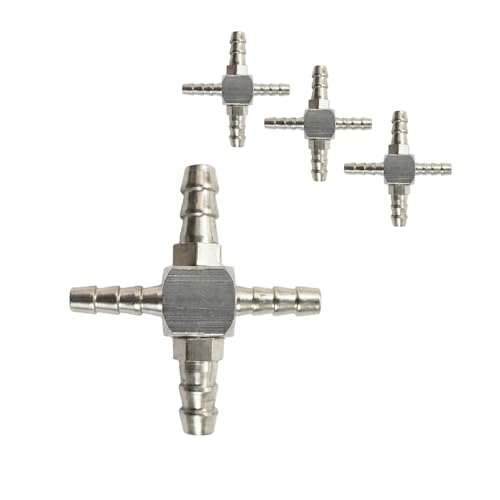 Image of Dental Chair Parts - Brass Nipple Size 4mm + 2mm Four Way Joint, Superior Quality, Compact Design, Long Service Life (Pack of 3)