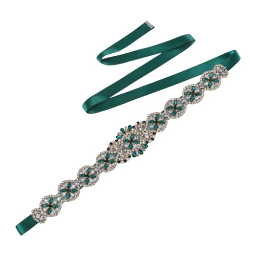 ECYC Ltd Crystal Rhinestone Wedding Dress Belt Emerald Green Rhinestone Bridal Belt Sashes Bridesmaid Dress Belt