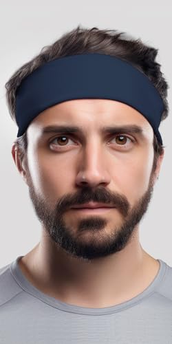 Image of Duwoni Sports Headbands for Men, Moisture Wicking Workout Headband, Sweatband Headbands for Running,Cycling,Football,Yoga,Tennis,Hiking,Hairband for Women and Men