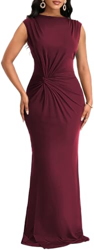 Image of SxClub Formal Dress for Women Cocktail Sexy Bodycon Sleeveless Evening Party Floor Length Long Prom Dresses