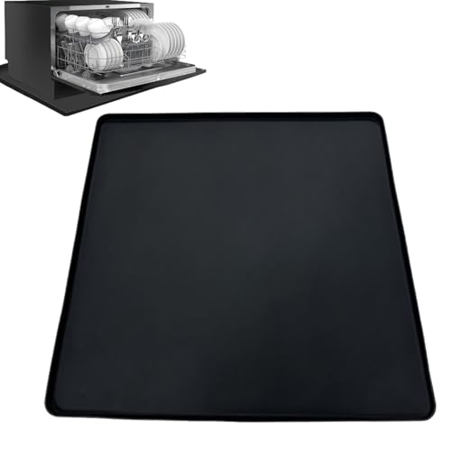 食器洗い機用排水トレー | 高縁ソフト防水ポータブルパッド,家電収納・日用品掃除・キッチンシンク用シリコーンパッドトレイ,ユーティリティ日常家庭用シンクアプライアンス収納キッチン屋内掃除ワークショップ用