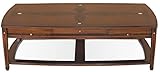 Tiefe: 84 cm Casa Padrino Luxus Art Deco Couchtisch Braun 150 x 84 x H. 45 cm - Rechteckiger Massivholz Wohnzimmertisch - Wohnzimmer Möbel - Luxus Art Deco Möbel