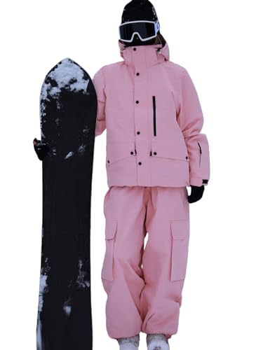 Combinaison de ski imperméable et respirante veste pantalon rose XXL