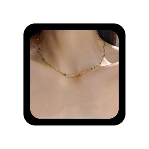Aneneiceera Vintage Colorido Collar De Gargantilla Cuadrada De Oro Pequeño Arco Iris Collar De Cuentas De Cristal Cz collares Diamantes De Imitación Múltiples collares Joyería Para Las Mujeres
