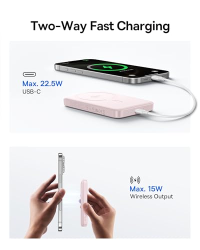Image of Baseus for MagSafe Portable Charger, Qi2 Certified 15W Wireless Magnetic Power Bank 10000mAh with USB-C Cable 22.5W PD Charging, Battery Pack Compatible with iPhone 17 /16 /15 /14 /13 Pro /Pro Max Series