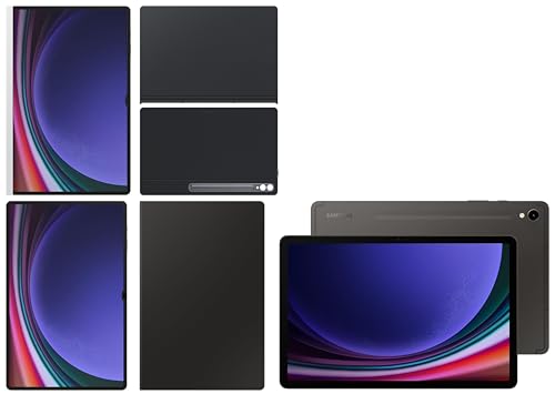 Image of Samsung Galaxy Tab S9 Ultra, RAM 12 GB, ROM 256 GB, Wi-Fi + 5G Tablet, Gray with S9 Ultra Screen Protector & S9 Ultra Keyboard, Black & S9 Ultra Notepaper Screen, White & S9 Ultra Book Cover, Black