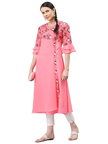 Image of ALC Creation Women's Crepe Printed A-line Kurti
