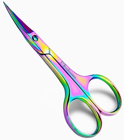 Stelone Professional Grooming Scissors - Eyebrow Scissors - Small Curved Stainless Steel Manicure & Beauty Scissor for Women (Multi)