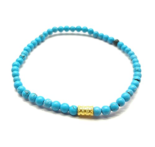 Bracelet turquoise de méditation et sérénité avec perles de 3mm