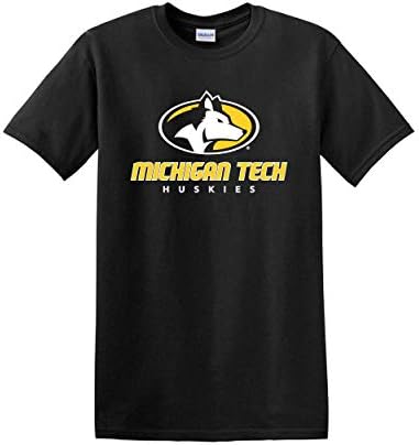 CreateMyTee | Michigan Tech Huskies Logo T-Shirt | (Black, Small)