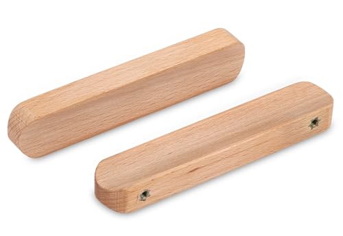 SYZOW 6 Pieza Tiradores de Cajones de Madera - Tiradores para Muebles de Cocina con 96 mm de Distancia entre Centros - Pomo para Puertas de Gabinetes (madera)