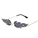 Produktbild Genrics Frauen Randlose Welle Feuer Flamme Sonnenbrille Metall Shades Spiegel Brille Uv400 04Gold-Grau