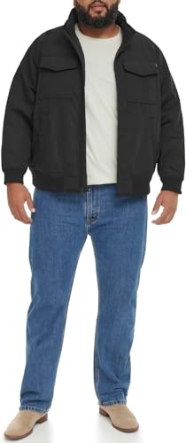 DOCKERS Men's Quilted Lined Flight Bomber Jacket Coat, Black, S - image 8