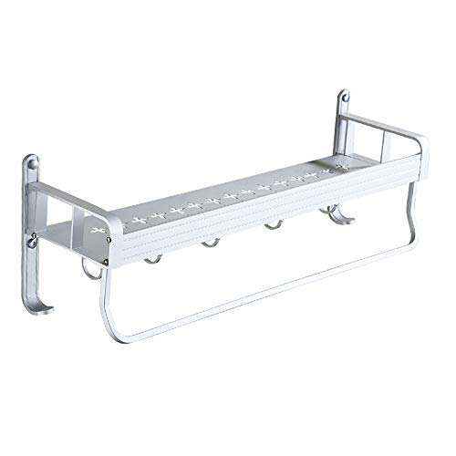 Rails de serviette 40 cm et crochet de porte-serviettes suspendu mural en aluminium