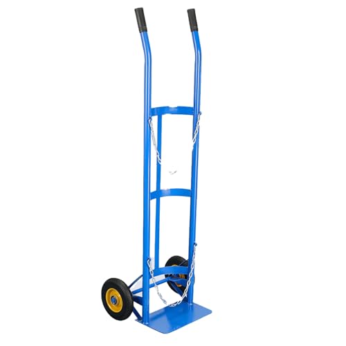 ZIMGOD Oxygen Tank Holder 2 Wheels Oxygen Tank Carrier with Safety Chain, Commercial Gas Cylinder Hand Cart, Nitrogen/Acetylene Tanks Trolley for Laboratory/Factory