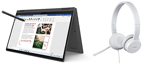 Image of Lenovo IdeaPad Flex 5 Ryzen 5 14 inch FHD IPS 2-in-1 Touchscreen Laptop (8GB /512GB SSD /Win 10 /Office /AMD GFX Digital Pen Stylus /Graphite Grey /1.5Kg), 81X2004RIN 110 Stereo USB-A Headset
