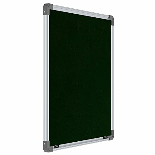 Image of Scholar Art Metis 2x2 Feet Fabric Pin-up Display Board for Wall & Study Table | High Strength Velvet Cloth + High Density Soft Board for Pinning Photos, Sticky Notes & Reminders (Dark Green)