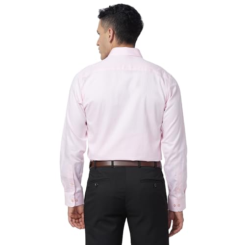 Image of Raymond Slim Fit Pure Cotton Structure Pattern Semi Cut Away Collar Formal Shirt