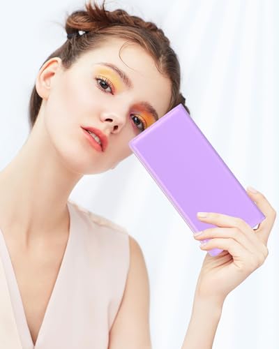 Image of Nipichsha Womens Wallet, RFID Slim Wallets for Women, Thin Ladies Credit Card Holder Purse, Cute Leather Bifold Clutch Billfold with 11 Card Slots & ID Window, Purple