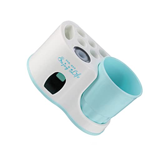 PartyKindom Toothpaste Squeezer Toothbrush Holder Wall Mount Toothpaste Dispenser Storage Rack for Bathroom