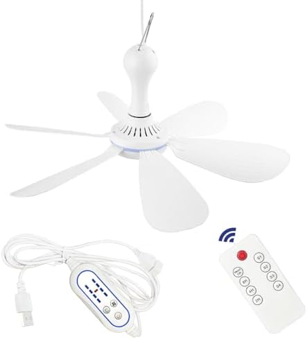 Silent USB Powered Ceiling Fan with Remote Control Timing 4 Speed...
