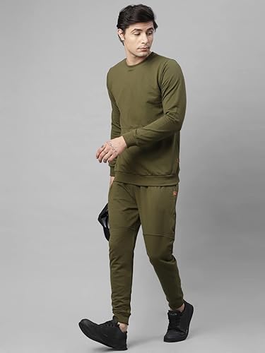 Image of Rigo Round Neck Full Sleeve Terry Track Suit For Men | Regular Fit Plus Sizes Tracksuit for Men's | Co-ord Set For Men
