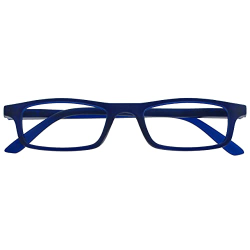 The Reading Glasses Company La Compañía Gafas De Lectura Matt Azul Marino Ligero Lectores Estilo Diseñador Hombres Mujeres Bisagras Resorte R17 3 +1,50