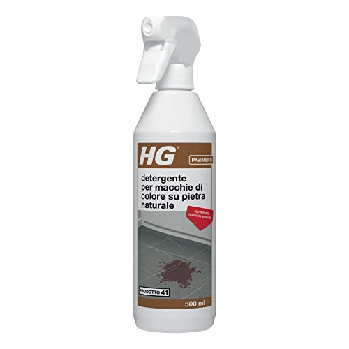 HG Smacchiatore Spray Concentrato per Pavimenti in Pietra Naturale, Efficace per Rimuovere Macchie Colorate, Grasso, Lucidi e Pellicole, 500 ml (227050108)