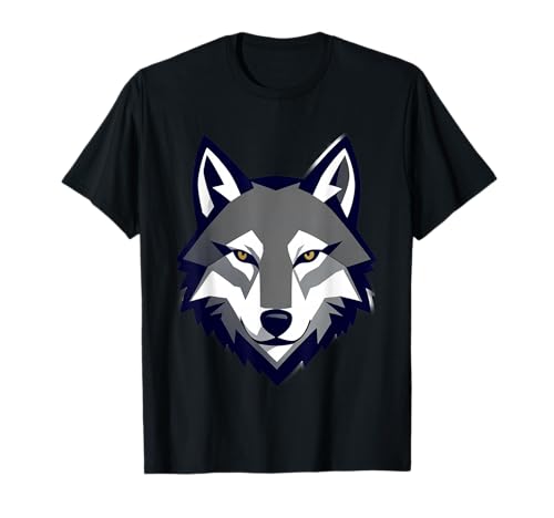 Geometric Wolf Face Minimalist Design T-Shirt