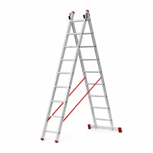 Escalera transformable doble de aluminio de 9x2 peldaños TR2-PLUS-2.5 2
