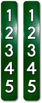 Curb N Sign Mailbox Numbers Plaques - Made of Premium Reflective Silk-Screened Aluminum - Super Reflective Mailbox Numbers for Outside – Pack of 2 Customized Mailbox Number Plaque - Pre-Drilled (Green)