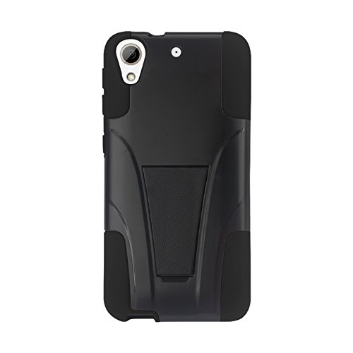 Reiko Silicone with Cover Cell Phone Case for HTC Desire 626/626s - Retail Packaging - Black