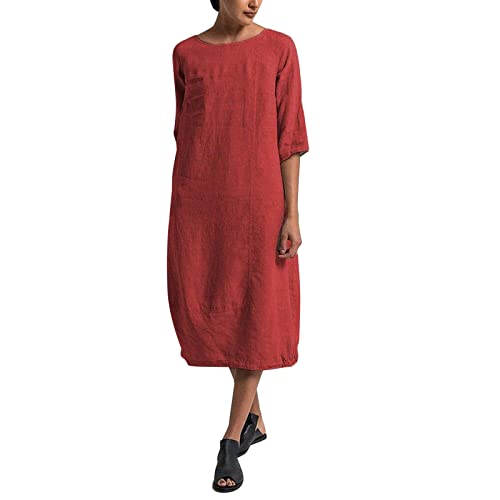 Robe d'été unie à col rond idéale pour vos terrasses et plages