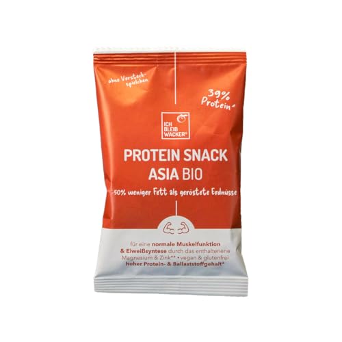 Proteinsnack Asia Bio 40g von bleibwacker. 39% Protein. 100% natürlich, ohne Proteinpulver oder Isolate.