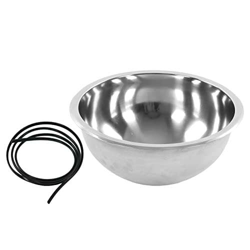 RV Évier Rond RV Évier à Cuve Unique Rond 340 Mm de Diamètre en Acier Inoxydable 304 Grande Capacité pour Camping-car Yacht Cuisine Légumes Fruits Viande
