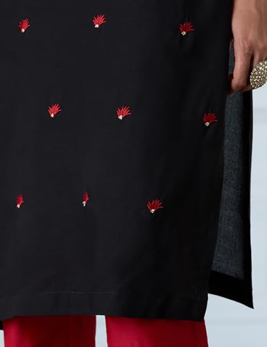 Image of Amazon Brand - Myx Women Embroidered Straight Fit Kurta (Available in Plus Sizes)