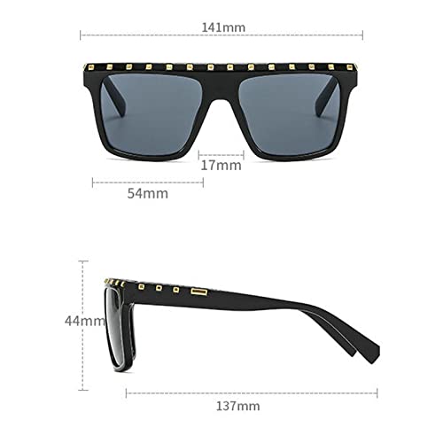 COTIA Square Large Frame Sunglasses One Piece Personality Rivet Decorative Sun Glasses4