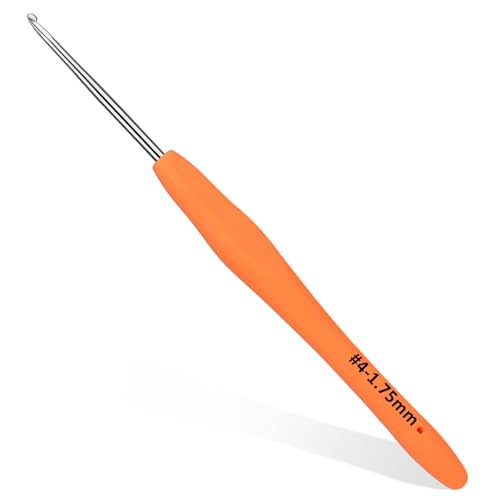 Image of SHWAKK Small Crochet Hook, 1.75 mm Lace Ergonomic Crochet Hook, Tiny Crochet Needles for Arthritic Hands, Knitting Needles with Soft Handle Beginners and Experienced Hobbyists