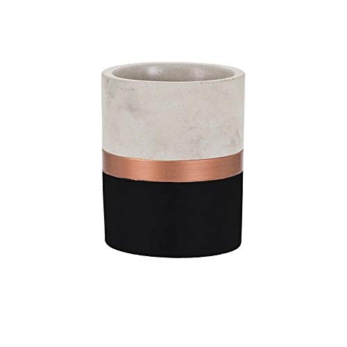 Vaso em Cimento - Preto e Cobre - 13 x 10 x 10 cm - Mart.