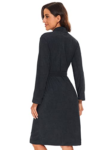 Image of Vislivin Womens Lightweight Bathrobe Soft Kimono Robes Terry Cloth Bathrobe Knee Length Bath Gown