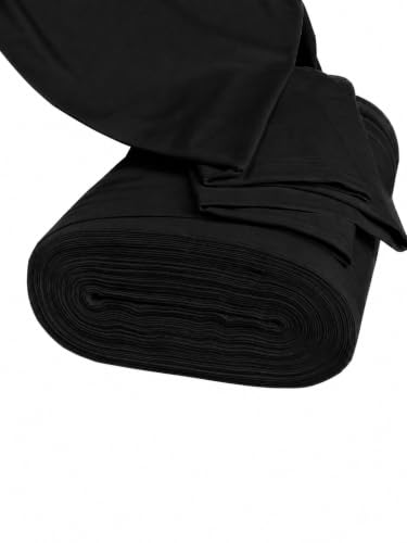 Image of Glus Fabric by The Metre-Mercerised Dyed Cotton for Embroidery-Cross Stitch-Bed Covers-Curtains-Cushion Covers-Table Cloth-Chair Upholstery-Sofa Cover (Black, 100 cm X144 cm)